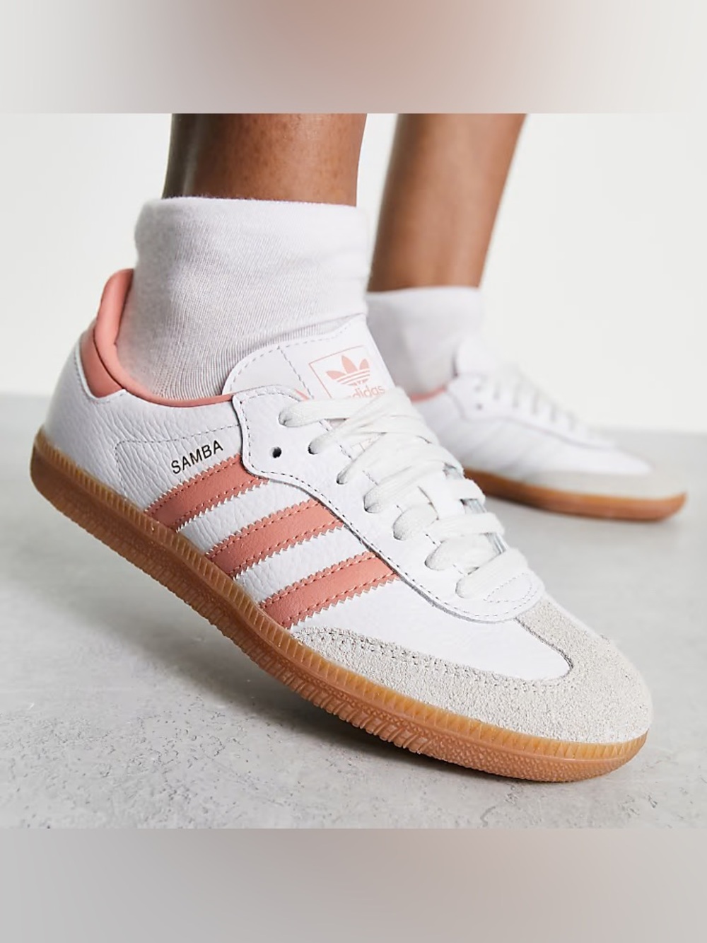 Adidas Samba OG Athletic Shoe - Off White / Dusky Orange / Gum